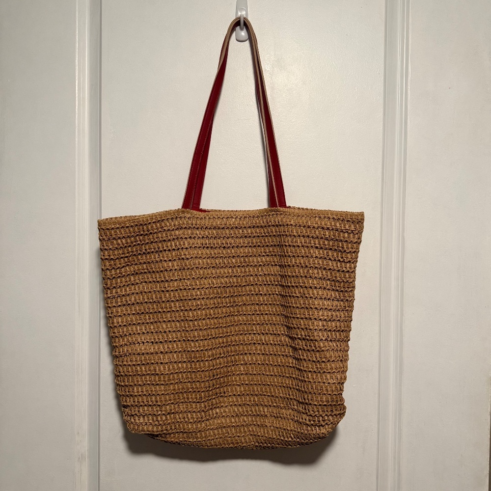 UNO‎ de 50 Straw Tote Bag Red Trim - Picture 6 of 10